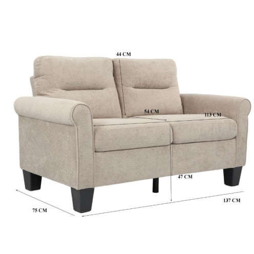 كنب ثنائي قماش ناعم بتصميم عصري وحديث بعدة اللوان