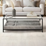 طاولة خدمة بسطح زجاجي مستطيل مقاس 120-60-45سم