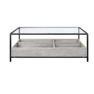 طاولة خدمة بسطح زجاجي مستطيل مقاس 120-60-45سم