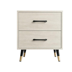 Wooden bedside table with 2 drawers, available in various colors.