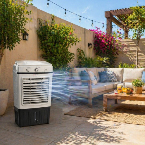 مكيف صحراوي 40 لتر بكفرات حديث – برودة قوية وسهولة في التنقل 