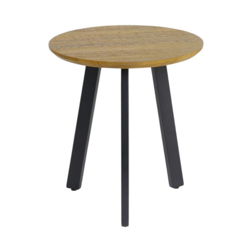 Elegant single iron coffee table with a wooden top, 55*50 cm, featuring a unique design in several colors.