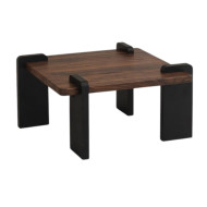 A single wooden table with luxurious bases, featuring a distinctive design and available in several colors.