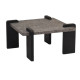 A single wooden table with luxurious bases, featuring a distinctive design and available in several colors.
