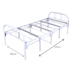 Single iron bed, black, foldable, 196 * 90 cm