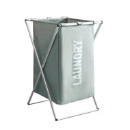 سلة غسيل فاخرة قابلة للطي عالي الجودة، مثالية للحمام وغرفة النوم والمطبخ (مستطيلة) رمادي 