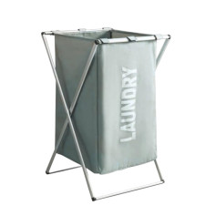 سلة غسيل فاخرة قابلة للطي عالي الجودة، مثالية للحمام وغرفة النوم والمطبخ (مستطيلة) رمادي 