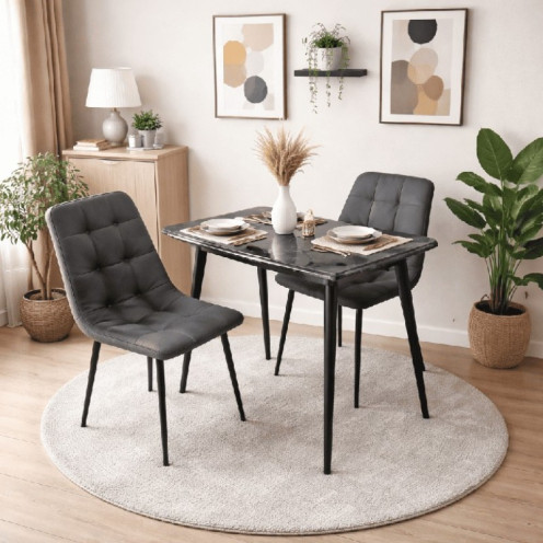 طاولة شاي 2 كرسي بعدة اللوان -رخام 60-80-سم