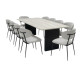 Elegant Modern Rectangular Wooden Dining Table for 10 Chairs with Luxurious Black Legs