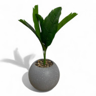 A small artificial tree with wide leaves resembling a banana tree, 45 cm high.
