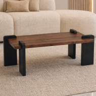 A single wooden table with luxurious bases, featuring a distinctive design and available in several colors.