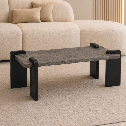 A single wooden table with luxurious bases, featuring a distinctive design and available in several colors.