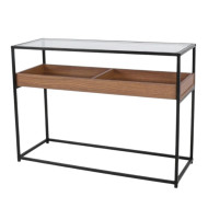 طاولة مدخل سطح زجاج كونسول لون بني جديد وعصري 120x40x80 