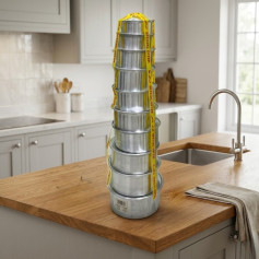 Metal pot set with lid, 10 pieces