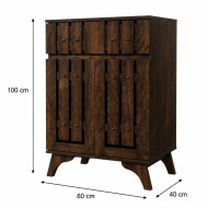 Malaysian 2-Door Shoe Cabinet in Luxurious Brown