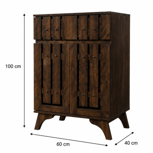Malaysian 2-Door Shoe Cabinet in Luxurious Brown