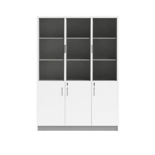 3-Door Filing Cabinet WHITE GREY