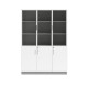 3-Door Filing Cabinet WHITE GREY