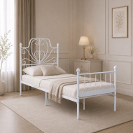 سرير حديد مقاس 90×190 باللون الابيض الانيق 