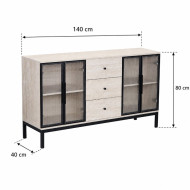 دولاب بوفيه 140 سم لون بيج بجودة عالية Y-001 BEIGE