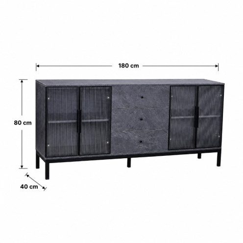 دولاب بوفيه لون رمادي 180 سم Y-001 GREY