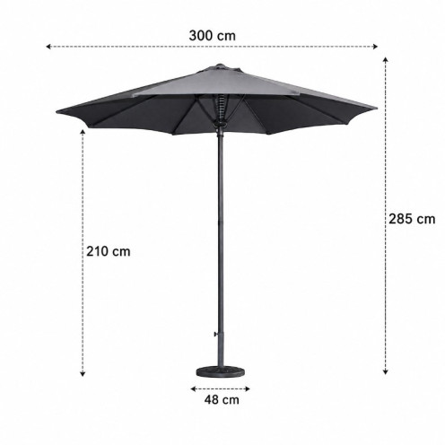 مظلة دائري مقاس 3م GD1009 GREY