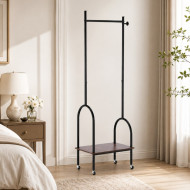 188cm High Wooden Clothes Rack with Lower Shelf