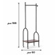 188cm High Wooden Clothes Rack with Lower Shelf