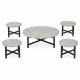 طقم شاي خشب ارضي دائري 1+4  TS120 GREY