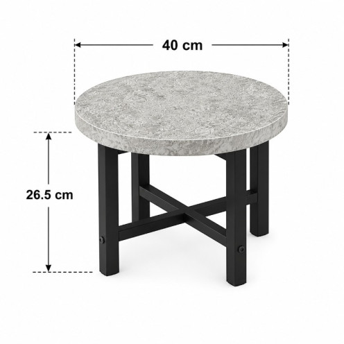 طقم شاي خشب ارضي دائري 1+4  TS120 GREY