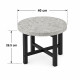 طقم شاي خشب ارضي دائري 1+4  TS120 GREY