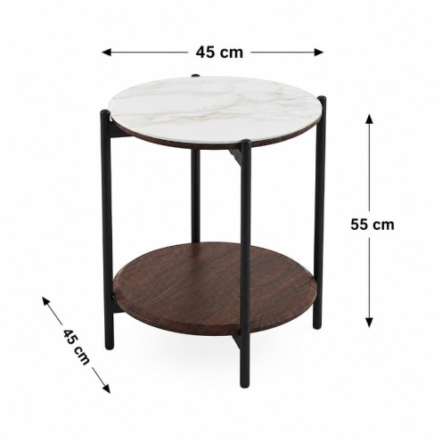 Round wooden ceramic tea set 1+4 C190 BROWN