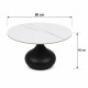 Round ceramic tea set, black color, white top, B1040 BLACK, 1+6