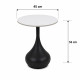 Round ceramic tea set, black color, white top, B1040 BLACK, 1+6