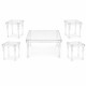 High-quality square acrylic tea set (1+4) AT-02