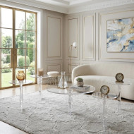4-in-1 Clear Acrylic Table Set with Modern Bases