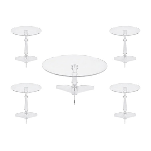 4-in-1 Clear Acrylic Table Set with Modern Bases
