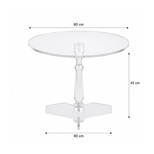 4-in-1 Clear Acrylic Table Set with Modern Bases