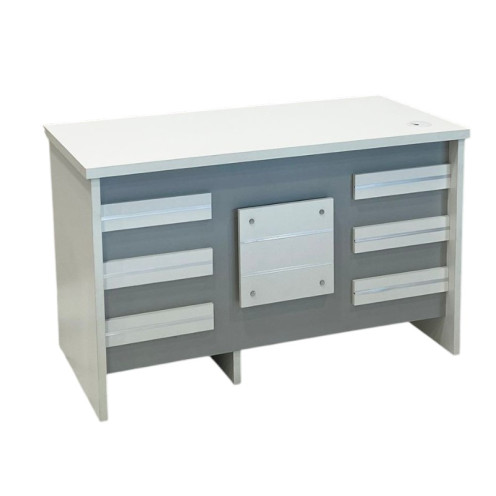  modern white desk with four drawers and security locks