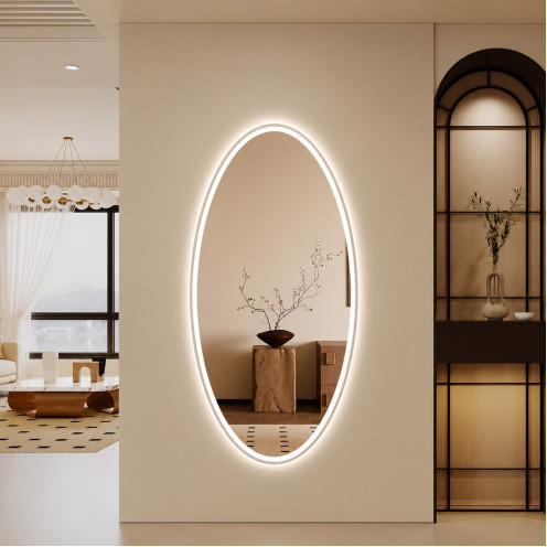 Oval wall mirrors in various colors, size 120x60 cm