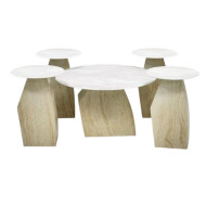 5-Piece Luxury Travertine Coffee and Serving Table Set