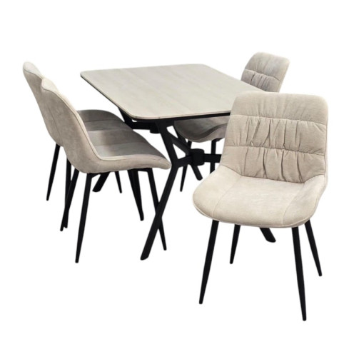 Ceramic Dining Table and 4 Chairs Set in Various Colors