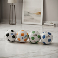 A sports football designed in bright and clear colors.