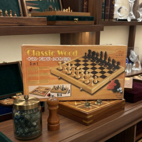 لعبه شطرنج كلاسكيه خشبية 