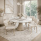 A luxurious round marble dining table for 6 seats