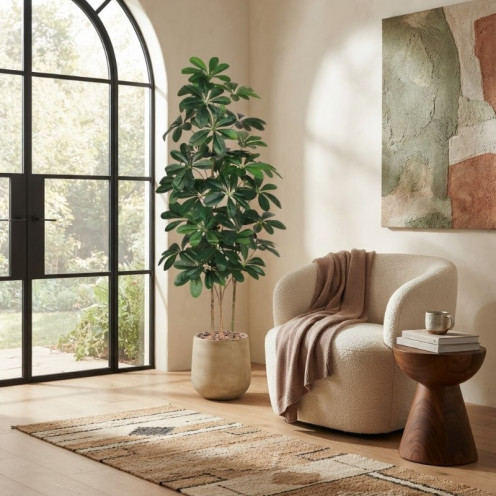 Luxury Artificial Jasmine Leaf Tree – A Natural Touch Without the Effortless Care, Beige, 150cm Tall