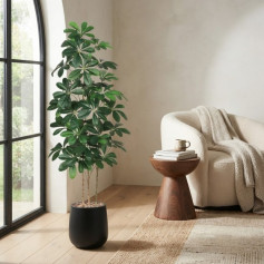 Luxury Artificial Jasmine Leaf Tree – A Natural Touch Without the Effortless Maintenance, Black, 150cm Tall