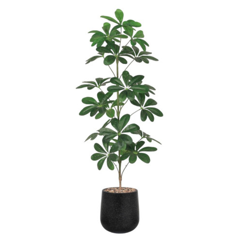 Artificial Schefflera Tree in a Stylish Black Pot, 135 cm Tall