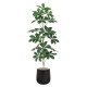 Artificial Schefflera Tree in a Stylish Black Pot, 135 cm Tall