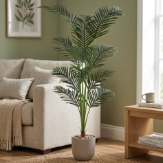 Luxury Artificial Beige Areca Tree with Tall Plastic Pot